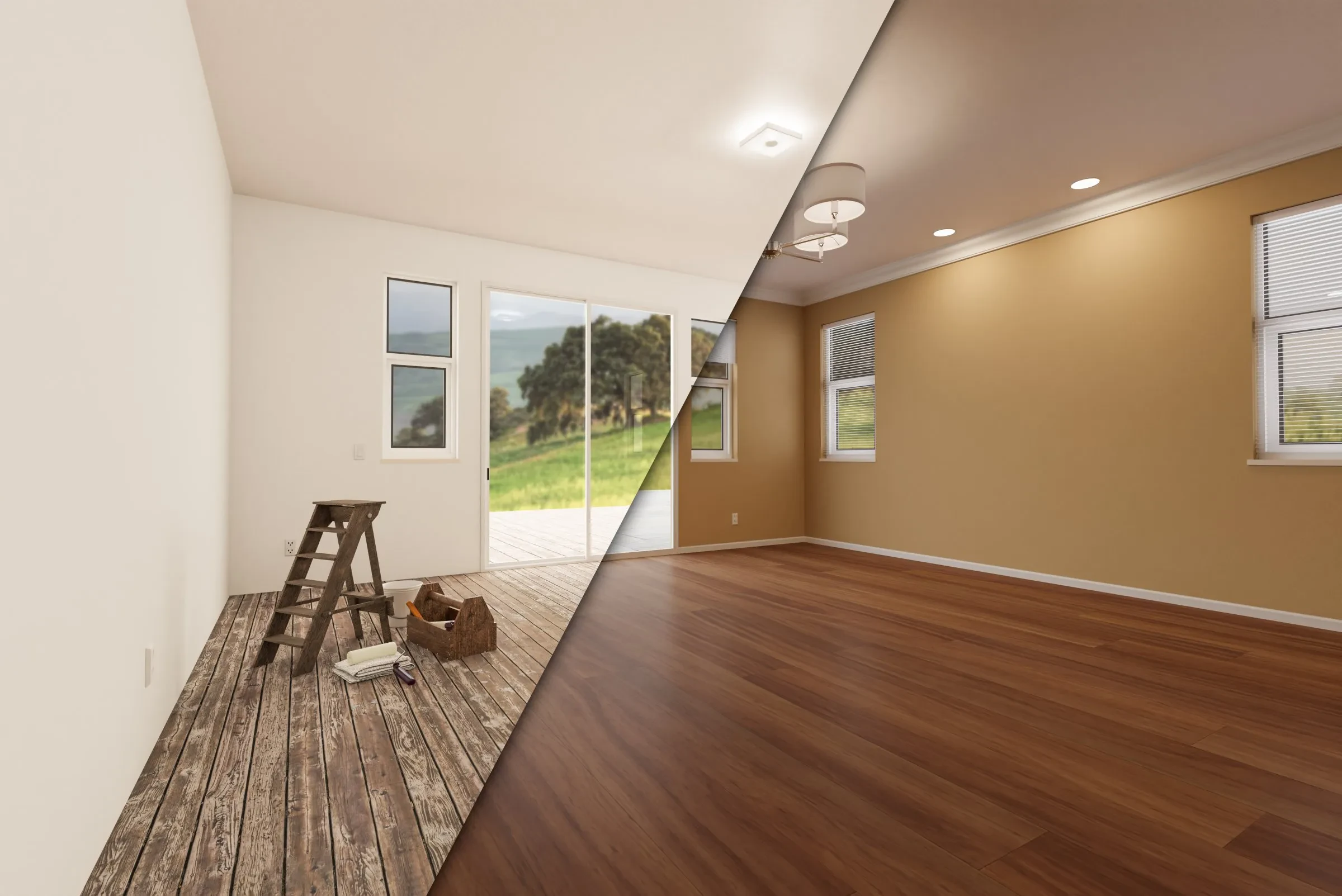 An interior remodeling project by Innovation Painting & Remodeling.
